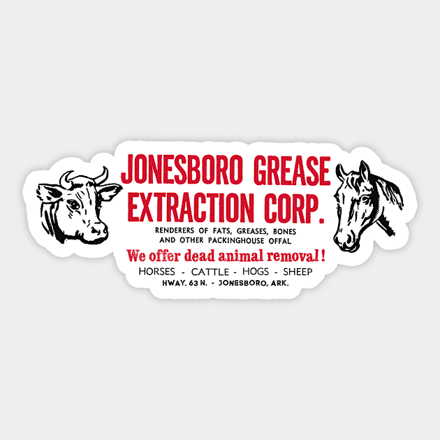 Jonesboro Grease Extraction Sticker by rt-shirts